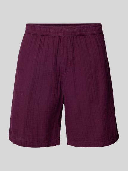 REVIEW Regular Fit Shorts aus Musselin Pflaume 2