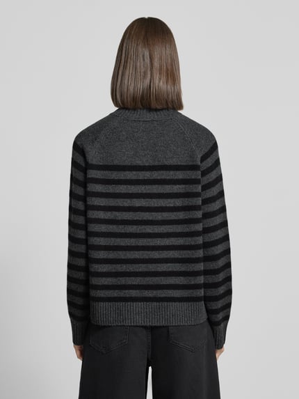 Tommy Hilfiger Regular fit col van wolmix met kasjmiergehalte Antraciet - 5