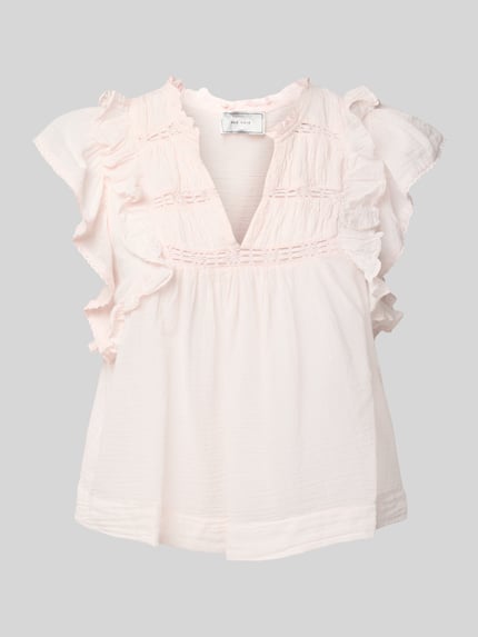 Neo Noir Regular Fit Blusentop mit Kappärmeln Modell 'Jayla' Pink 2