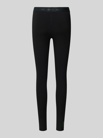 Lacoste Sport legginsy sportowe o kroju slim fit z nadrukiem z logo Czarny 3