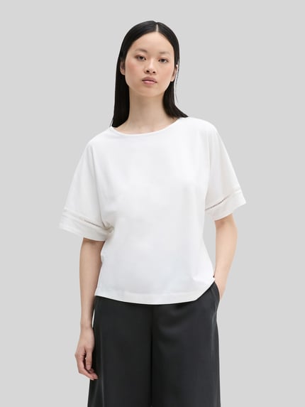 Marc O'Polo Relaxed Fit T-Shirts aus Baumwoll-Mix Weiss 4