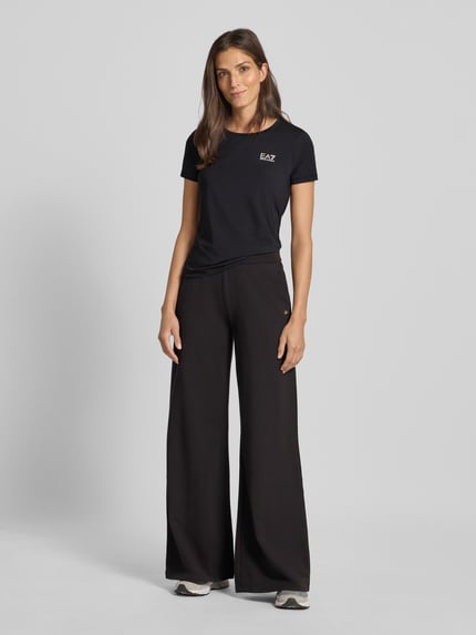 EA7 Emporio Armani T-shirt z nadrukiem z logo i okrągłym dekoltem Czarny 1