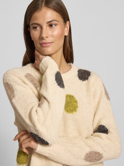 FREE/QUENT Regular fit pullover in gebreide look, model 'Luisa' Offwhite gemêleerd - 3