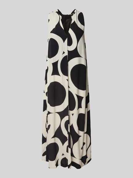 someday. Midikleid aus Viskose mit V-Ausschnitt Modell 'Qedira print' Black 2