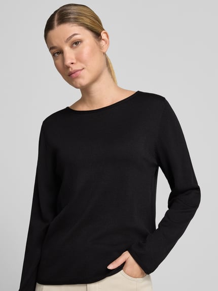 s.Oliver RED LABEL Sweter o kroju regular fit z mieszanki bawełny i wiskozy Czarny 3