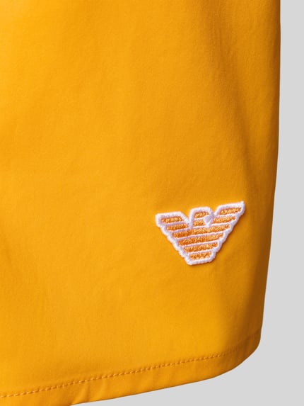 Emporio Armani Straight Fit Badeshorts mit Logo-Detail Orange 2