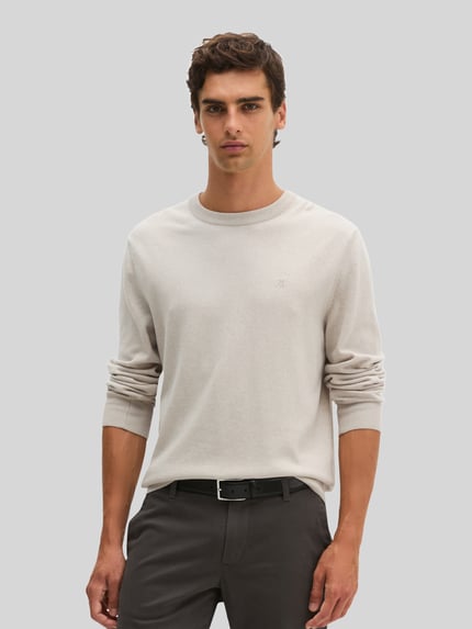 Marc O'Polo Regular Fit Pullover aus Baumwoll-Schurwoll-Mix  Sand 4