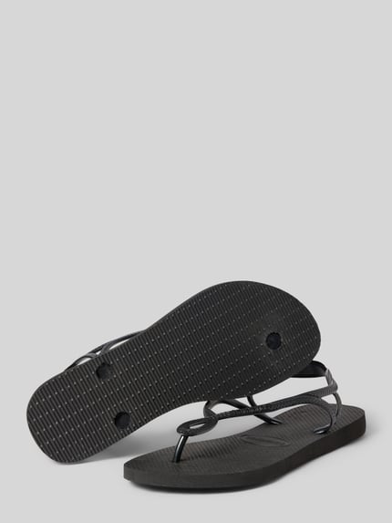 Produktfoto, sandalen met logodetail van Havaianas, afgeronde pasvorm, open hiel, teenslippers, hakhoogte maat 39/40: 1 cm