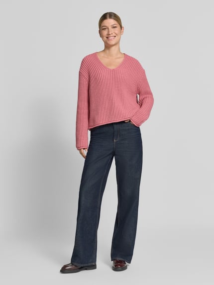 Marc O'Polo Loose Fit Pullover aus Baumwoll-Mix Pink 1