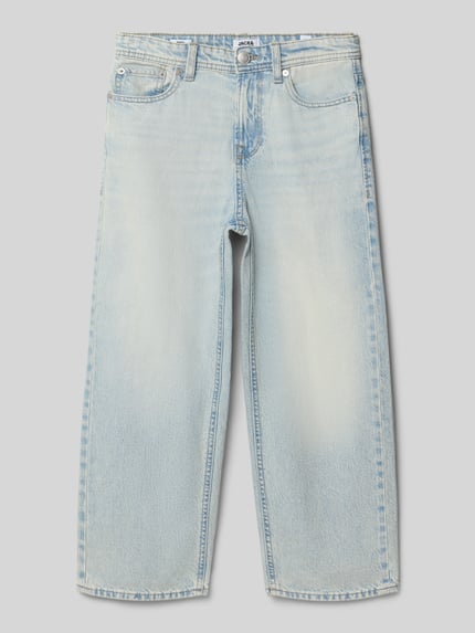 Productfoto, Wide Fit Jeans in 5-pocket-design model 'Alex' van Jack & Jones, lichte kleur, puur katoen, knoop- en ritssluiting, kinderjeans