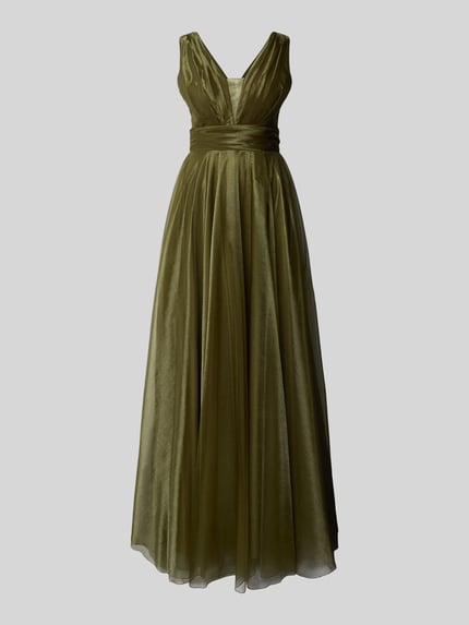 TROYDEN COLLECTION Avondjurk met V-hals Olijfgroen - 2