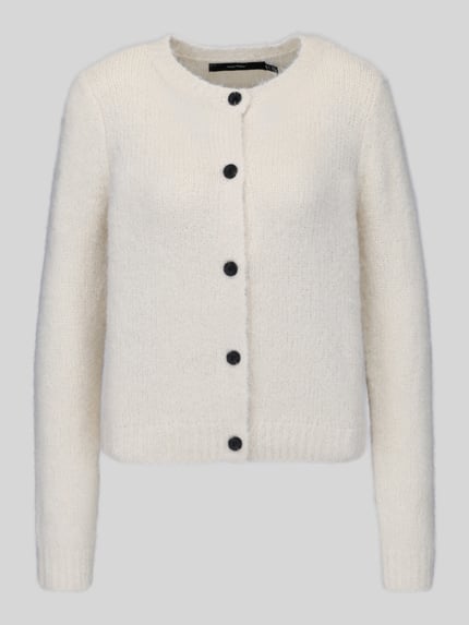 VERO MODA kardigan rozpinany o kroju regular fit z dodatkiem wełny model 'NOVAH' Écru 2