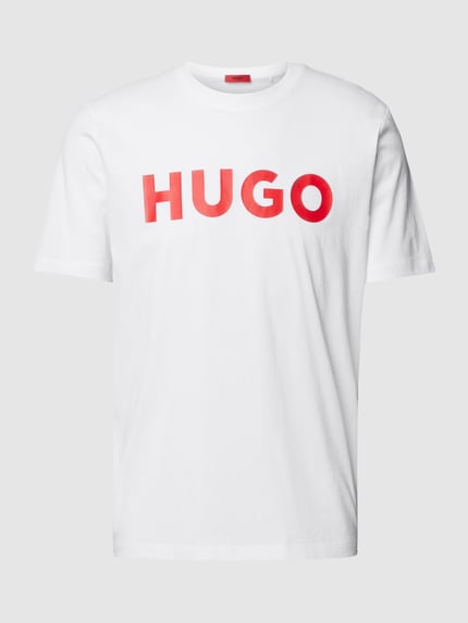 HUGO T-Shirt mit Label-Schriftzug Modell 'DULIVIO' Weiss 2