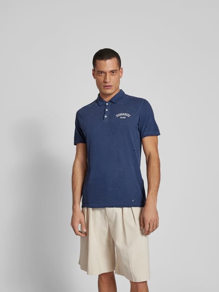 Dsquared2 Poloshirt in gemêleerde look Donkerblauw - 4