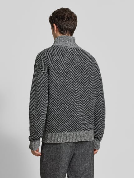HUGO Col van wol met hoge kraag Zwart - 5