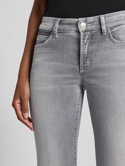 CAMBIO Flared Jeans mit Ziersteinbesatz im 5-Pocket-Design Modell 'PARIS' Hellgrau Melange 3