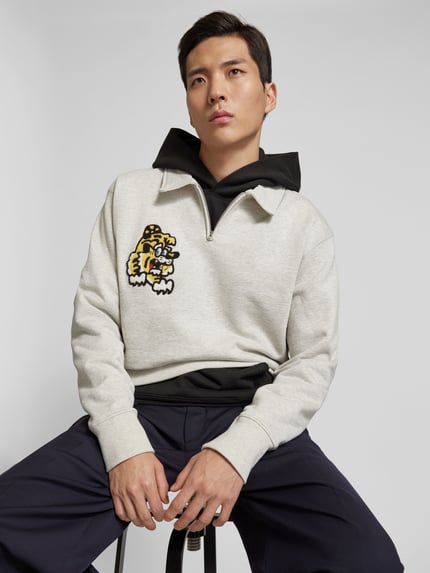 Kenzo Sweatshirt mit Motiv-Detail Hellgrau 3