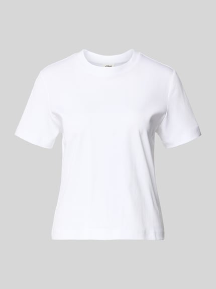 Produktfoto, Boxy Fit T-Shirt aus reiner Baumwolle von s.Oliver RED LABEL, biały, krój boxy fit, okrągły dekolt, krótki rękaw, bawełna
