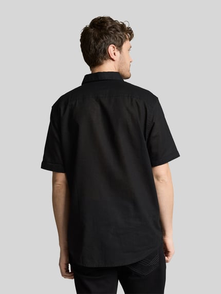 Tom Tailor Regular Fit Freizeithemd aus Leinen-Baumwoll-Mix Black 5