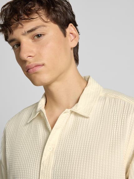 ONLY & SONS Regular Fit Freizeithemd aus reiner Baumwolle Offwhite 3