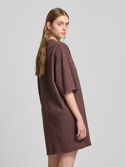 REVIEW Oversized t-shirtjurk in minilengte Donkerbruin - 5
