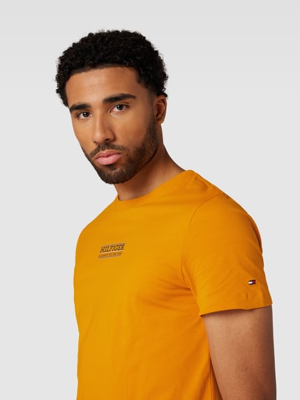 Tommy Hilfiger T-shirt met labelprint Oranje - 3