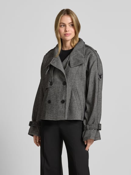 Gestuz Jacke mit Woll-Anteil und Stehkragen Mittelgrau 4