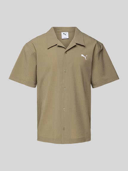 PUMA Performance Freizeithemd mit Label-Stitching Khaki 2