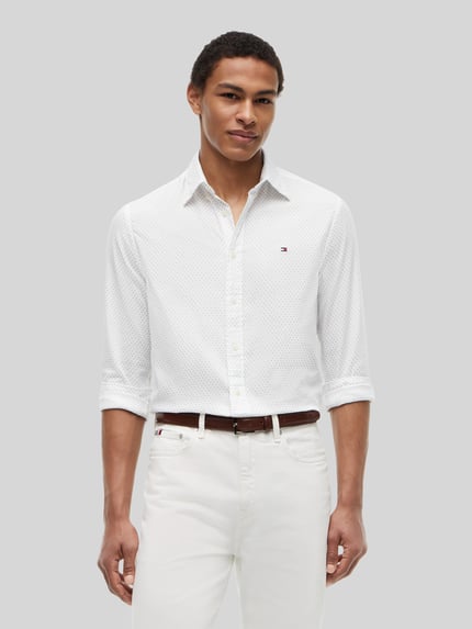 Tommy Hilfiger Regular Fit Freizeithemd aus reiner Baumwolle Weiss 4