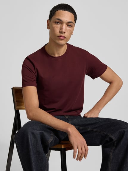 Filippa K T-shirt z okrągłym dekoltem Bordowy 3