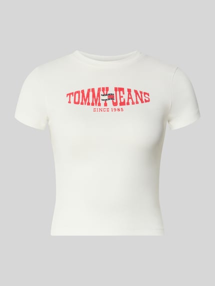 t-shirt o kroju slim fit z mieszanki bawełny Shop The Look MANNEQUINE