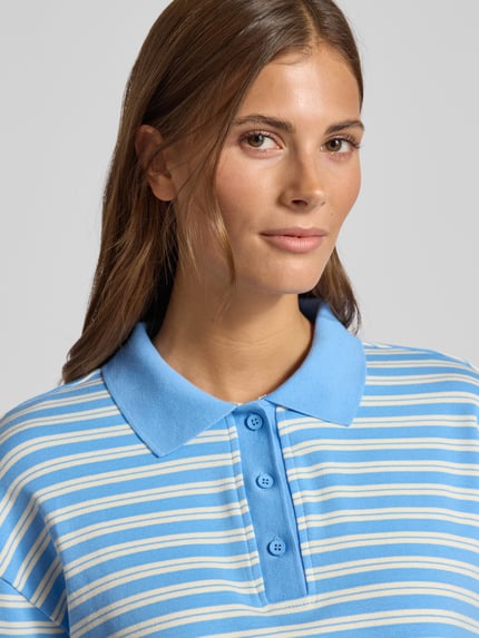 LOLLYS LAUNDRY Koszulka polo o kroju regular fit z krótką listwą guzikową model ‘Moby’ Jasnoniebieski 3