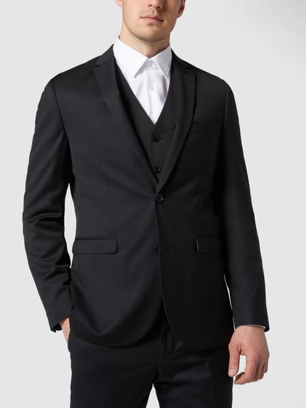 Matinique Marynarka zapinana na 2 guziki o kroju slim fit z dodatkiem streczu model ‘George’ Czarny 4