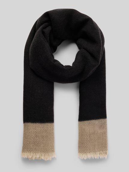 altea Schal aus Woll-Kaschgora-Mix mit Fischgrat-Design BLACK 1