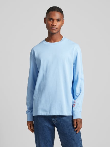 MANGO Longsleeve mit Label-Print Blau 4
