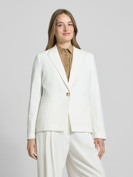 s.Oliver BLACK LABEL Getailleerde lange blazer met viscose Offwhite - 4