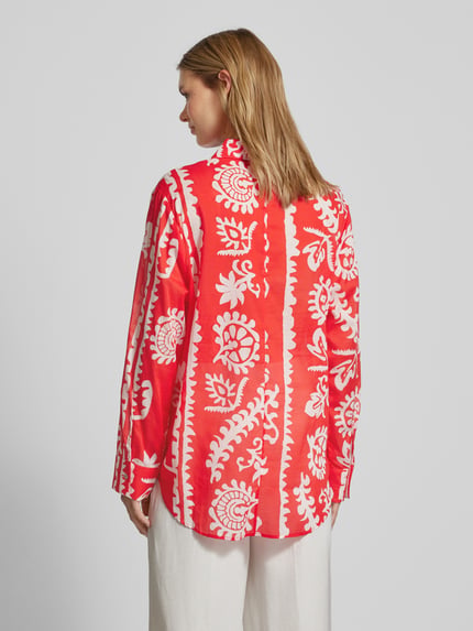 MANGO Bluse mit durchgehender Knopfleiste Modell 'NEMO' Rot 5