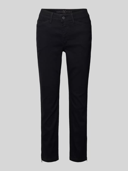 Produktfoto, zwarte Skinny Fit Jeans in verkorte pasvorm model 'DREAM CHIC' van MAC, katoenmix met stretch, rechte vormen, gladde textuur
