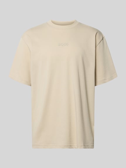 Produktfoto, T-Shirt aus reiner Baumwolle von BOSS Green w kolorze jednolitym, krój regular fit, krótki rękaw, dekolt okrągły