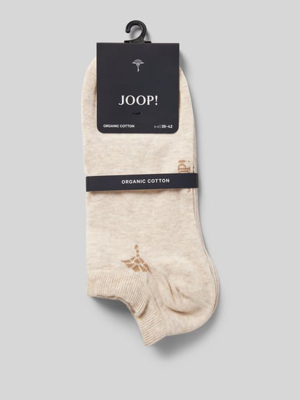 JOOP! COLLECTION Skarpety damskie JOOP! Collection;Mieszanka bawełny z dodatkiem streczu;Dopasowany krój;Model ‘Cornflower’;Nadruk z logo;Prążkowany ściągacz Piaskowy 3
