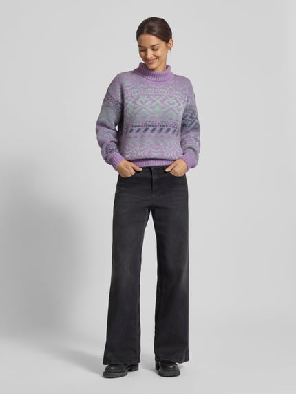 Dale of Norway Regular Fit Rollkragenpullover mit Alpaka-Anteil Modell 'Highland' Purple Melange 1