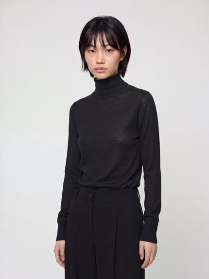 s.Oliver BLACK LABEL Rollkragenpullover mit feinem Rippabschluss Black 4