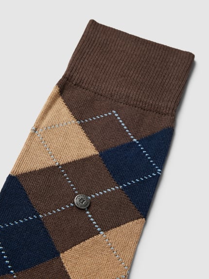 Burlington Socken mit Karomuster Modell 'MANCHESTER' Schoko 2