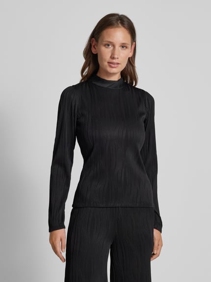 Moves Regular Fit Longsleeve mit Strukturmuster Modell 'Fienne' Black 4