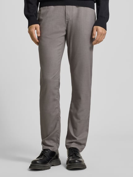 MCNEAL Spodnie materiałowe o kroju slim fit z francuskimi wpuszczanymi kieszeniami Średnioszary melanż 4