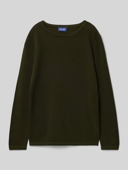 ONLY & SONS Regular Fit Strickpullover aus reiner Baumwolle Modell 'PANTER' Oliv 1
