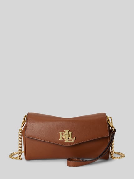 Lauren Ralph Lauren Schoudertas van echt leer met afneembare draagketting Cognac - 2