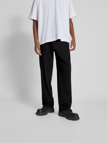 MM6 Maison Margiela Spodnie o kroju regular fit z zapięciem na guzik Czarny 4