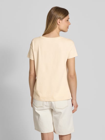 Armani Exchange T-shirt z detalem z logo Piaskowy 5