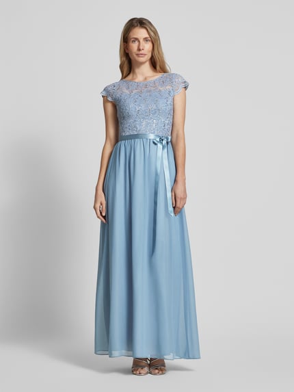 SWING Abendkleid mit Paillettenbesatz Hellblau 4